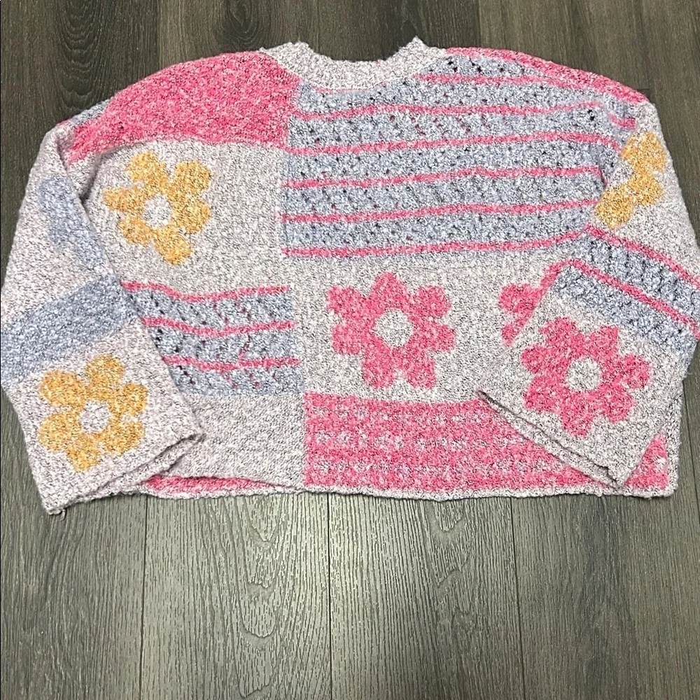Oversized Boxy Bell Sleeve Lavendar Pink Sweater